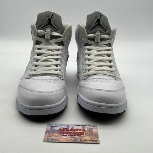 Size 10.5 - Air Jordan 5 Retro 2015 Metallic White (136027-130)