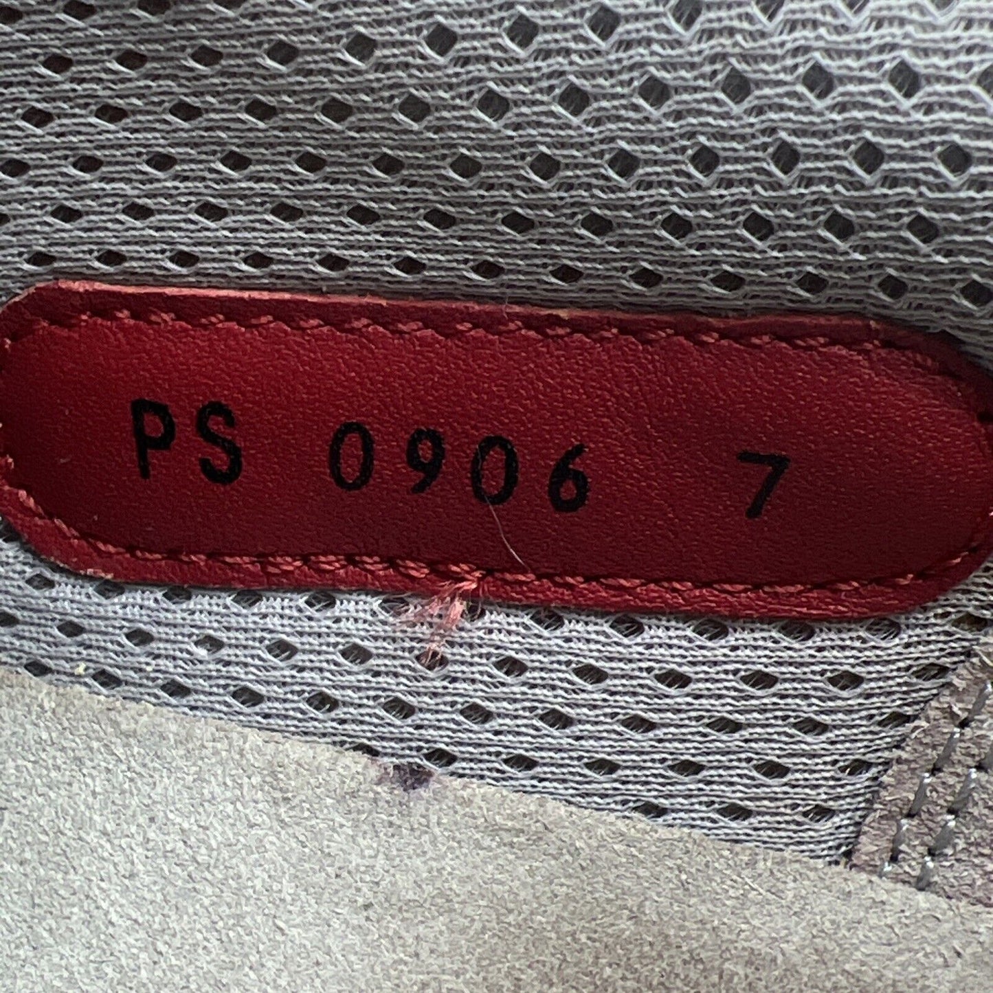Size 7 -Prada America's Cup Low Top Red Leather W/Silver Mesh (E10037117)