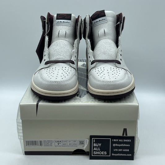 Size 7.5 - Jordan 1 OG x A Ma Maniere High Airness Tan Burgundy (DO7097-100)