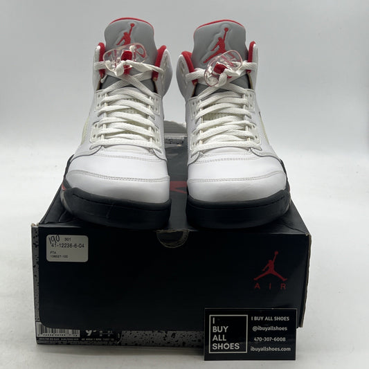 Size 9.5 - Air Jordan 5 Retro 2013 White Fire Red (136027-100)