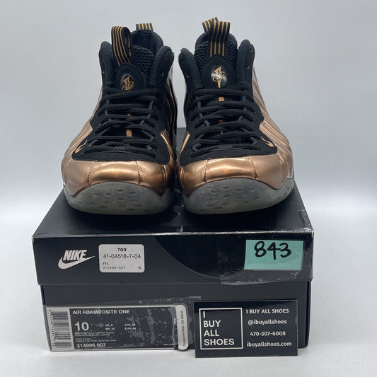 Size 10 - Nike Air Foamposite One 2017 Copper Black Suede (314996-007)