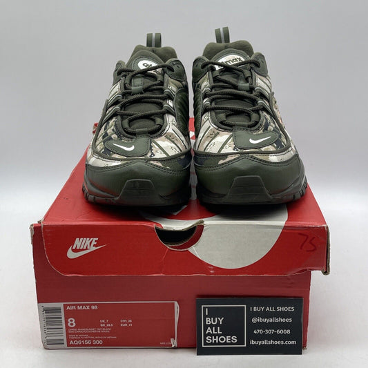 Size 8 - Nike Air Max 98 SE Floral Camo Green Tan Suede Leather (AQ6156-300)