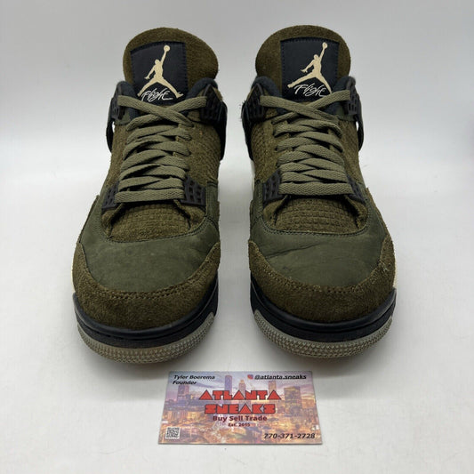 Size 10 - Jordan 4 SE Retro Low Craft - Olive Black White Suede (FB9927-200)