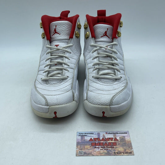Size 7Y - Nike Air Jordan 12 XII Retro FIBA Gold Red White Leather (153265-107)