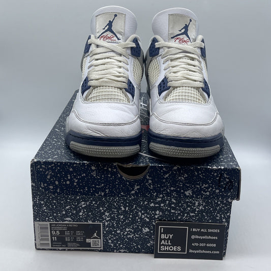 Size 9.5 - Jordan 4 Retro Mid Midnight Navy White Grey Leather (DH6927-140)