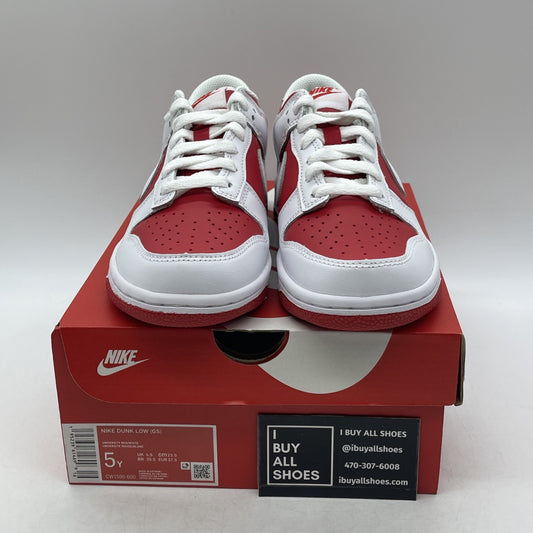 Size 5Y - Nike Dunk Low Shoes Youth White University Red GS (CW1590-600)