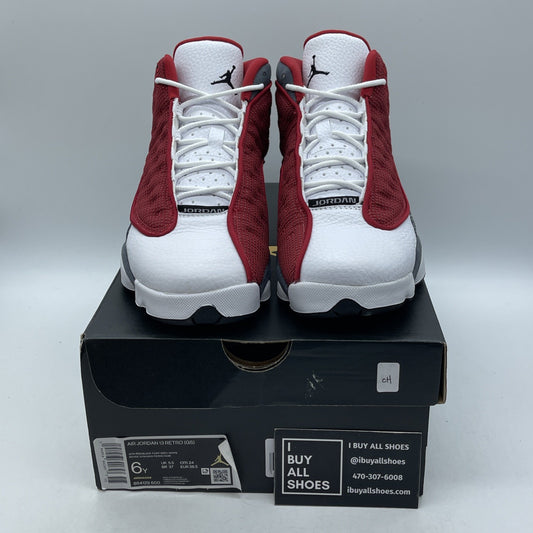 Size 6Y - Jordan 13 Gym Red Flint Grey White Suede Leather (DJ5982600)