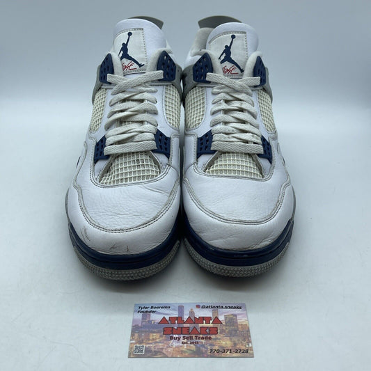 Size 12 - Jordan 4 Retro Mid Midnight Navy White Leather (DH6927-140)