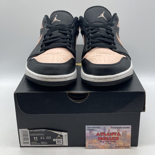 Size 11 - Air Jordan 1 Low Crimson Tint Black White Pink Leather (553558-034)