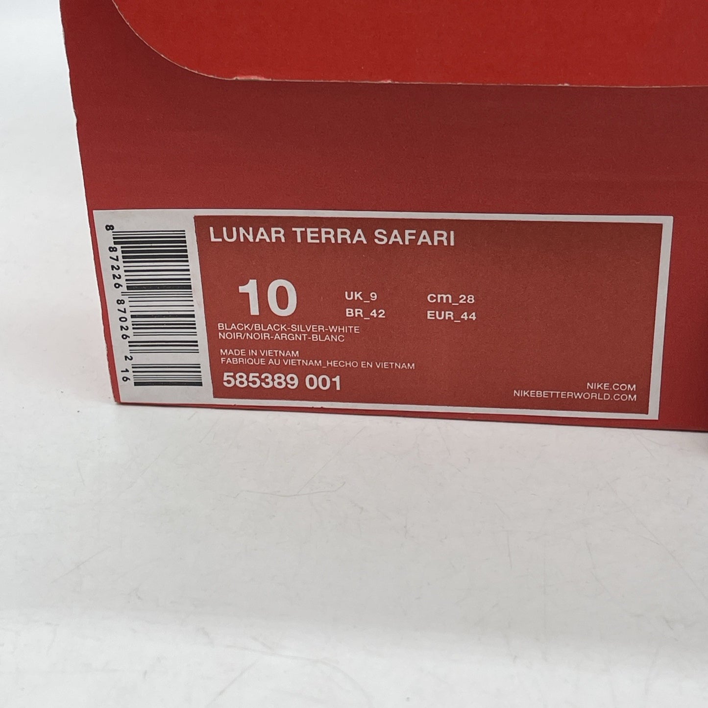 Size 10 - Nike Lunar Terra Safari Black Grey Suede (585389-001)