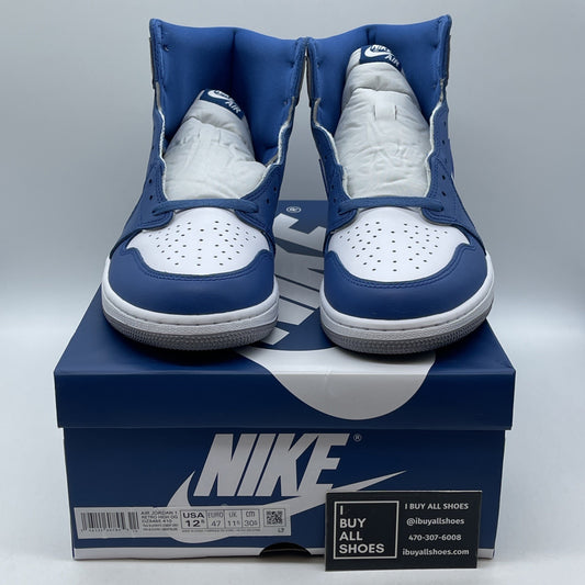 Size 12.5 - Jordan 1 Retro OG High True Blue Grey Suede Leather (DZ5485-410)