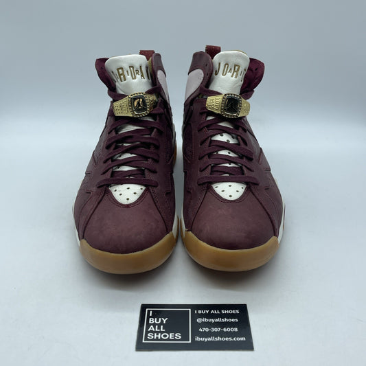 Size 9.5 - Air Jordan 7 Retro Cigar Burgundy White Leather (725093-630)