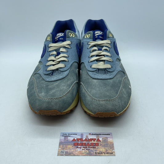 Size 11 - Nike Air Max 1 Premium Dirty Denim 2022 Blue Yellow Suede (DV3050-300)