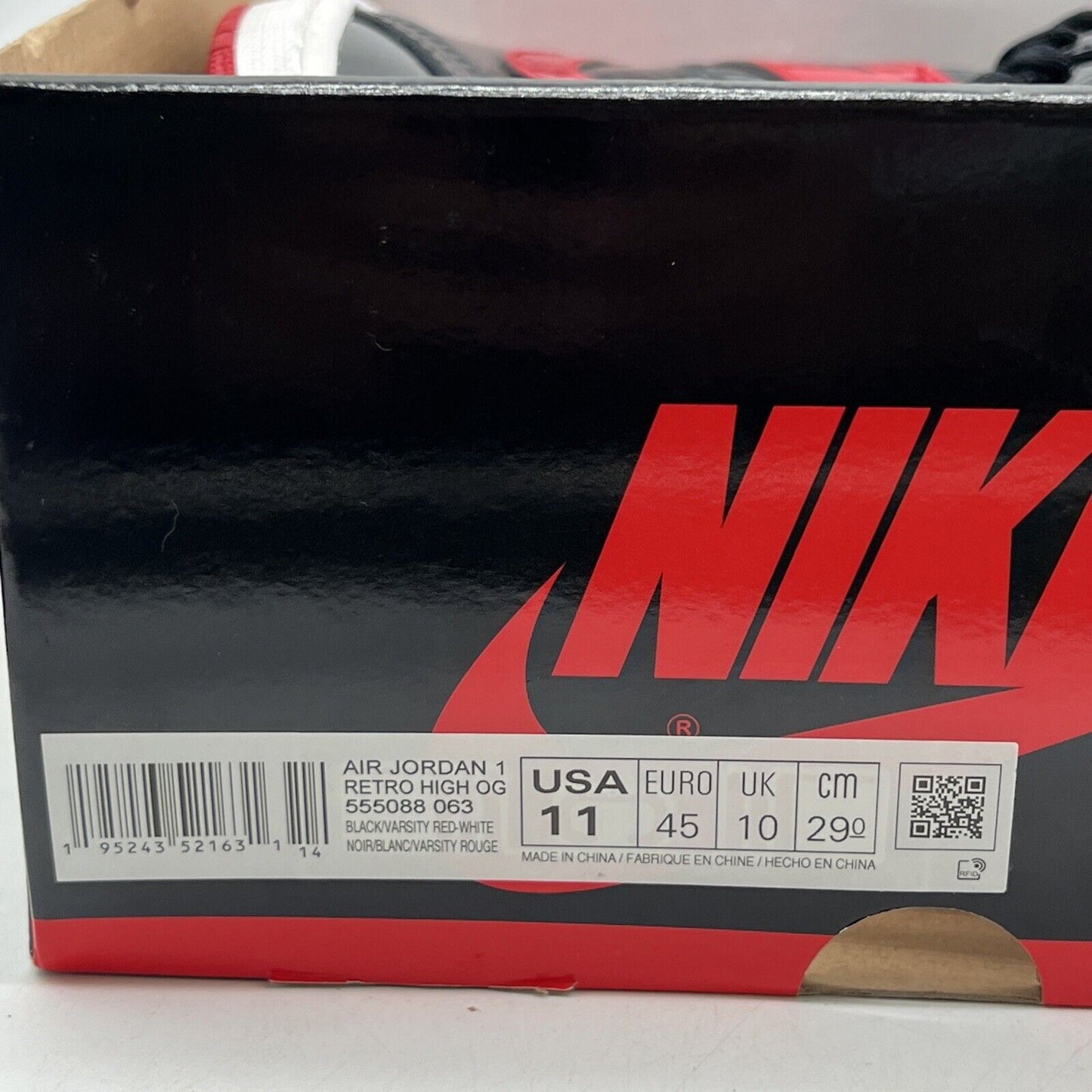 Size 11 - Jordan 1 Retro OG High Patent Bred (555088-063)