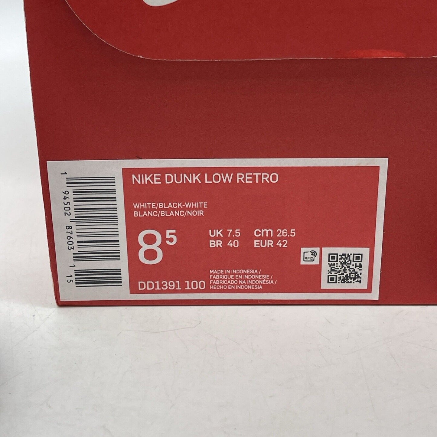 Size 8.5 - Nike Dunk Low Black White Suede Leather (DD1391-100)