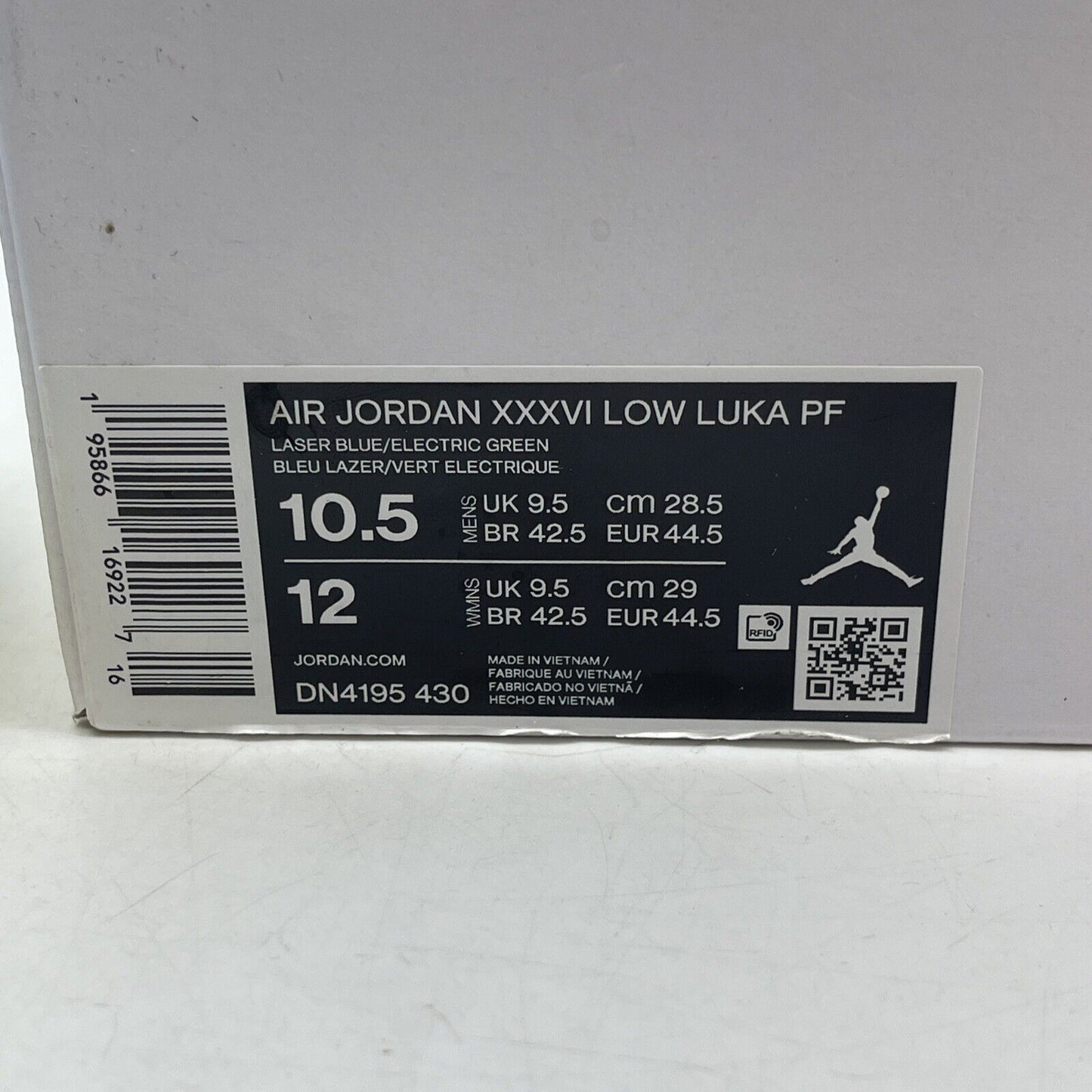 Size 10.5 - Luka Doncic x Air Jordan 36 PF Low Laser Blue White (DN4195-430)