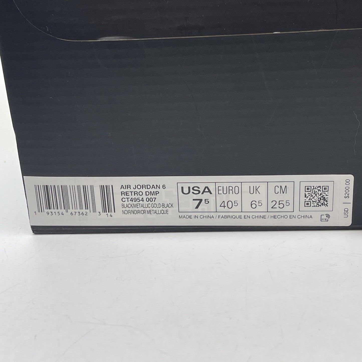 Size 7.5 - Jordan 6 Retro Defining Moments Black Suede (CT4954-007)