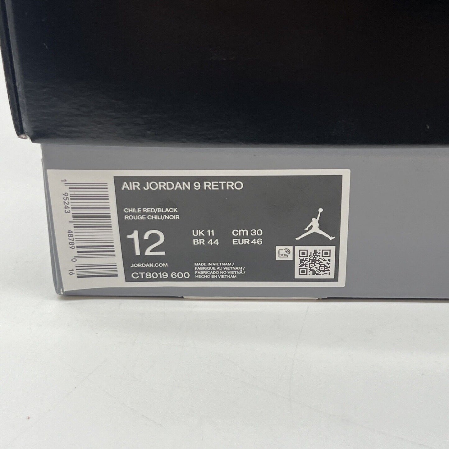 Size 12 - Jordan 9 Chile Red Brand New Og All Black