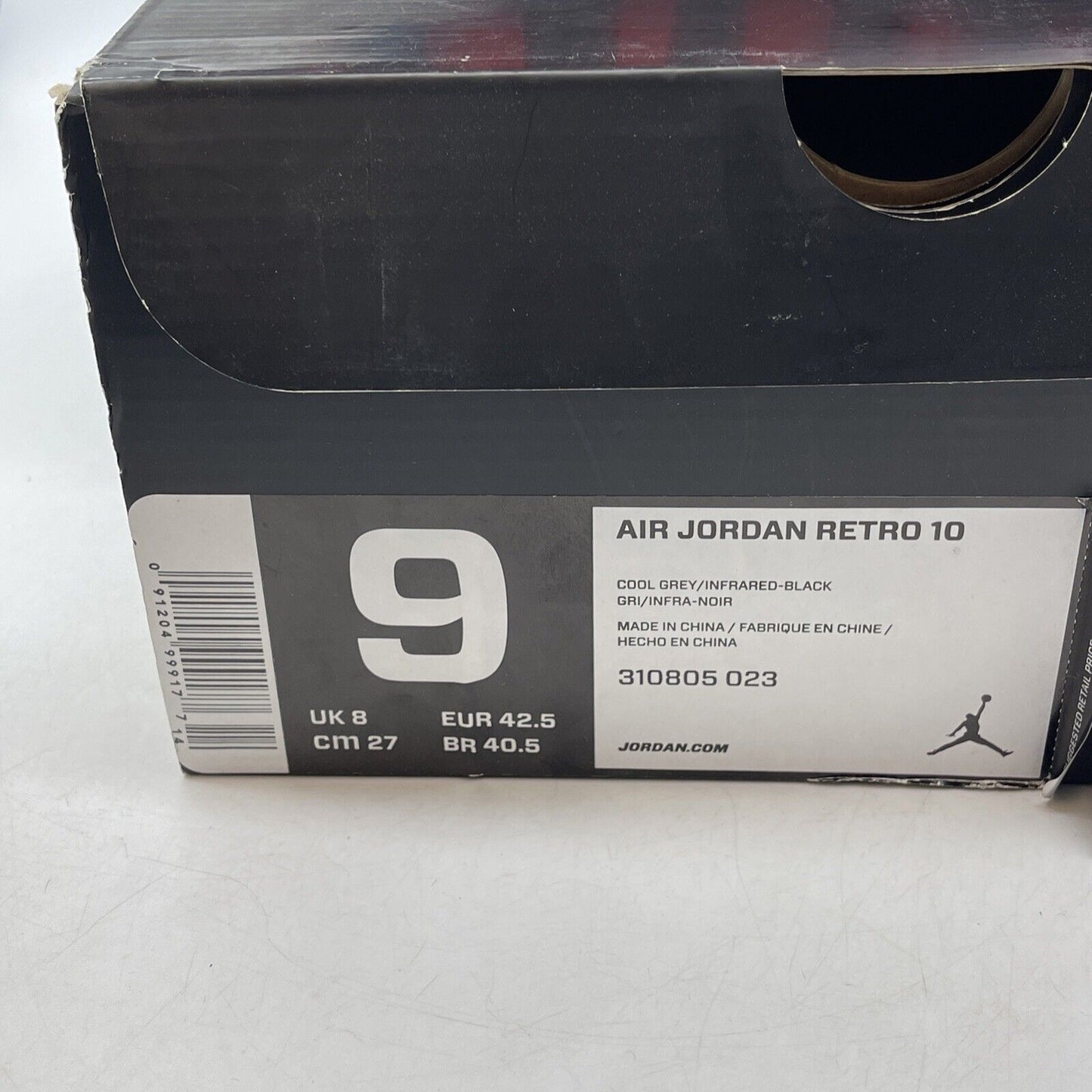 Size 9 - Air Jordan 10 Retro Cool Grey Suede Black Orange Leather (310805-023)