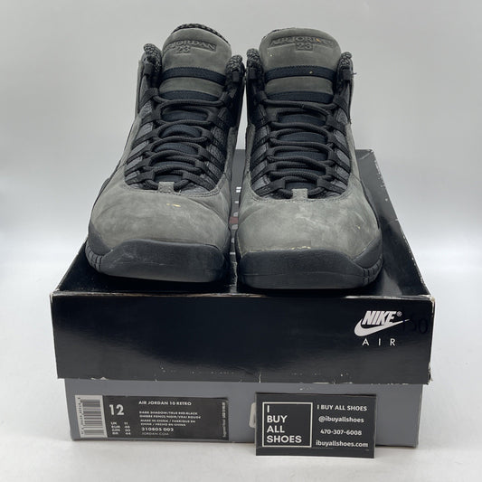 Size 12 - Air Jordan 10 Retro 2018 Shadow Grey Black Suede Leather (310805-002)