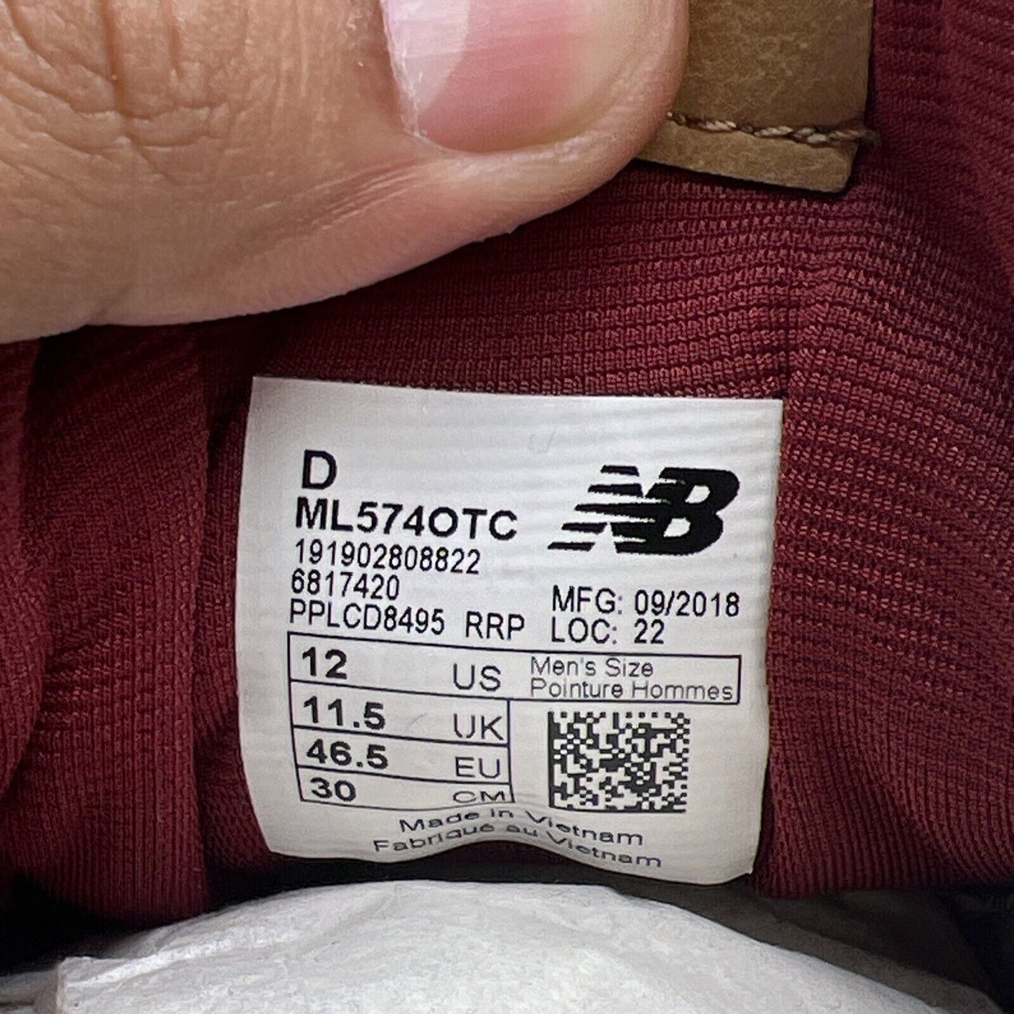 Size 13 - New Balance 574 Outdoor Pack - Burgundy Yellow Suede (ML574OTC)