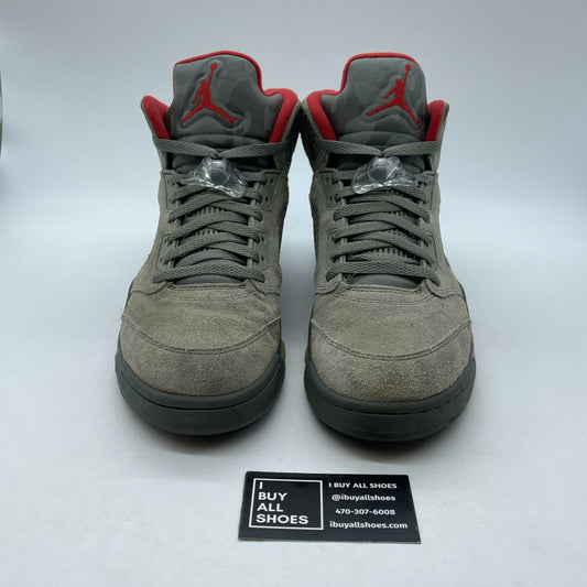Size 11 - Air Jordan 5 Retro Camo Grey Red Suede Leather (136027-051)