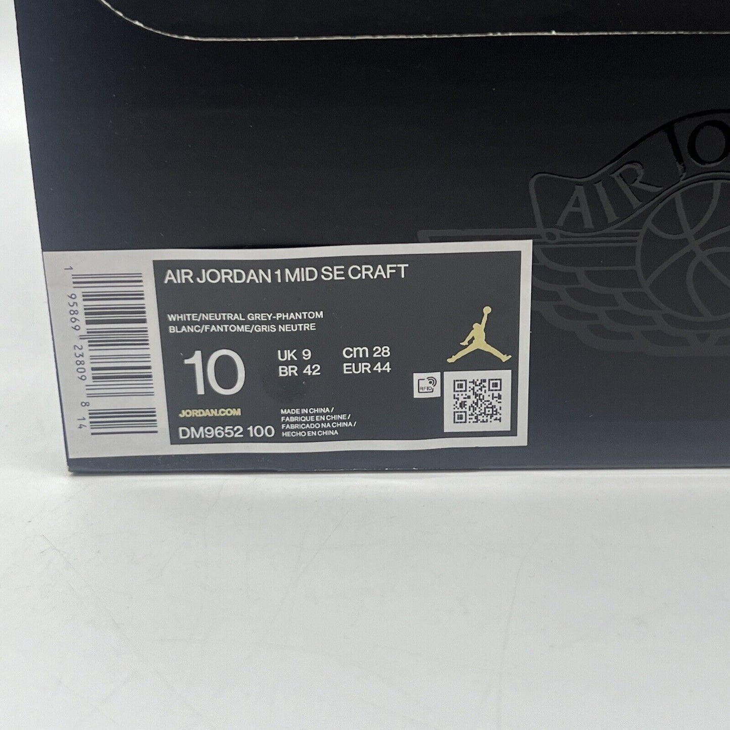 Size 10 - Jordan 1 Mid SE Craft White 2022 Brand New Og All White