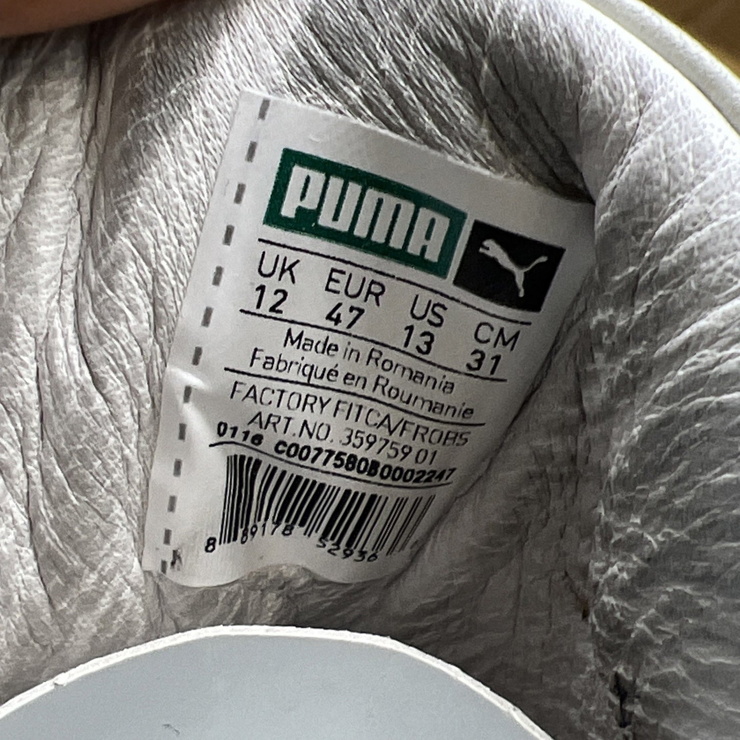 Size 13 - PUMA Move Mid x Alexander McQueen Silver Birch/Mojave Desert