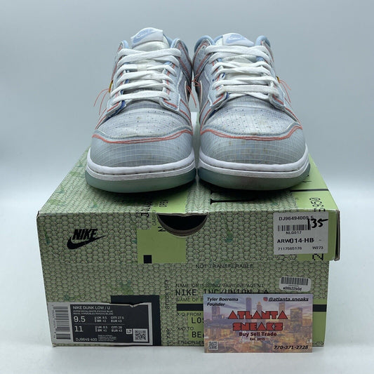 Size 9.5 - Nike Dunk Low x Union LA Passport Pack - Argon Leather (DJ9649-400)