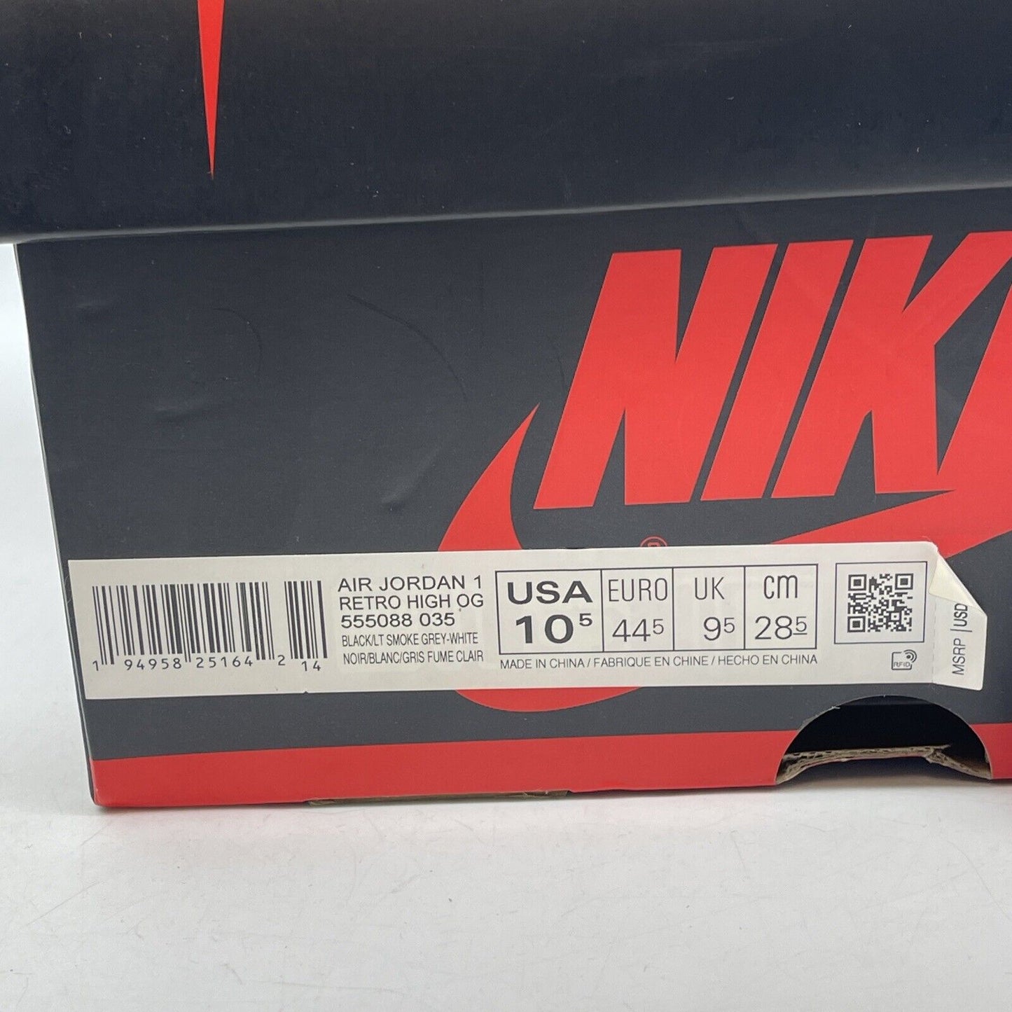 Size 10 - Jordan 1 Retro OG High Shadow 2.0 White Black Leather (555088-035)