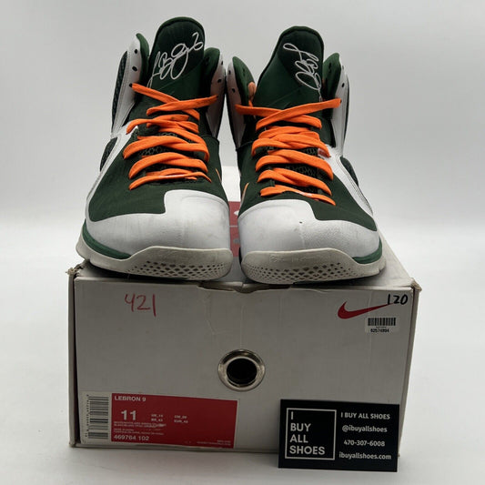 Size 11 - Nike LeBron 9 Miami Hurricanes (469764-102)