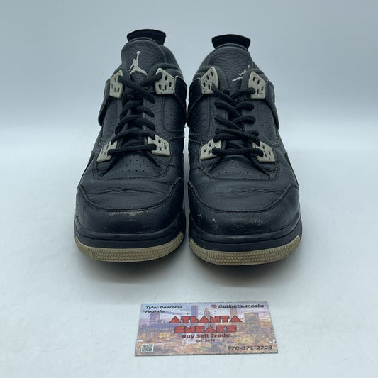 Size 6.5Y - Jordan 4 Retro LS oreo Black White Leather (408452-003)