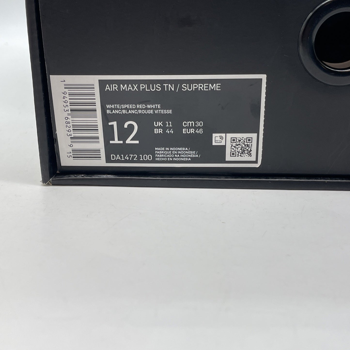 Size 12 - Nike Supreme x Air Max Plus TN White Red Suede Leather (DA1472-100)