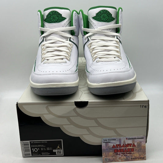 Size 10.5 - Jordan 2 Retro Lucky Green White Grey Leather (DR8884-103)