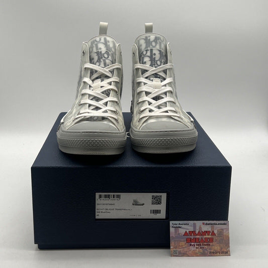 Size 11.5 - Dior B23 High Dior Oblique - Reflective Grey Navy (3SH118YNT-H568)