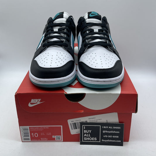 Size 10 - Nike Dunk Low Black Dusty Cactus Blue White Leather (DV0833-109)