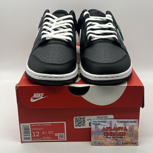 Size 12 - Nike Dunk Low Black Panda White Leather (DJ6188-002)