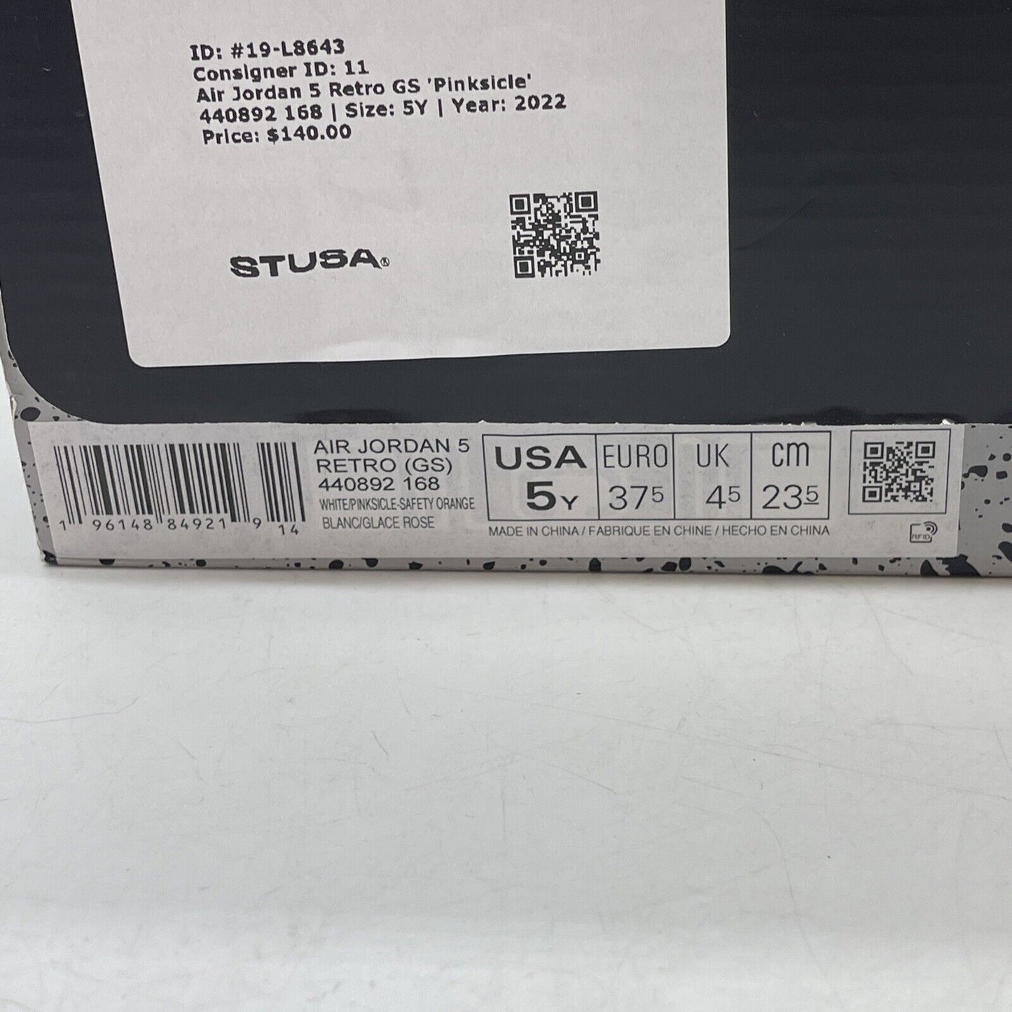 Size 5Y - Air Jordan 5 Pinksicle White Pink Orange Leather (440892-168)