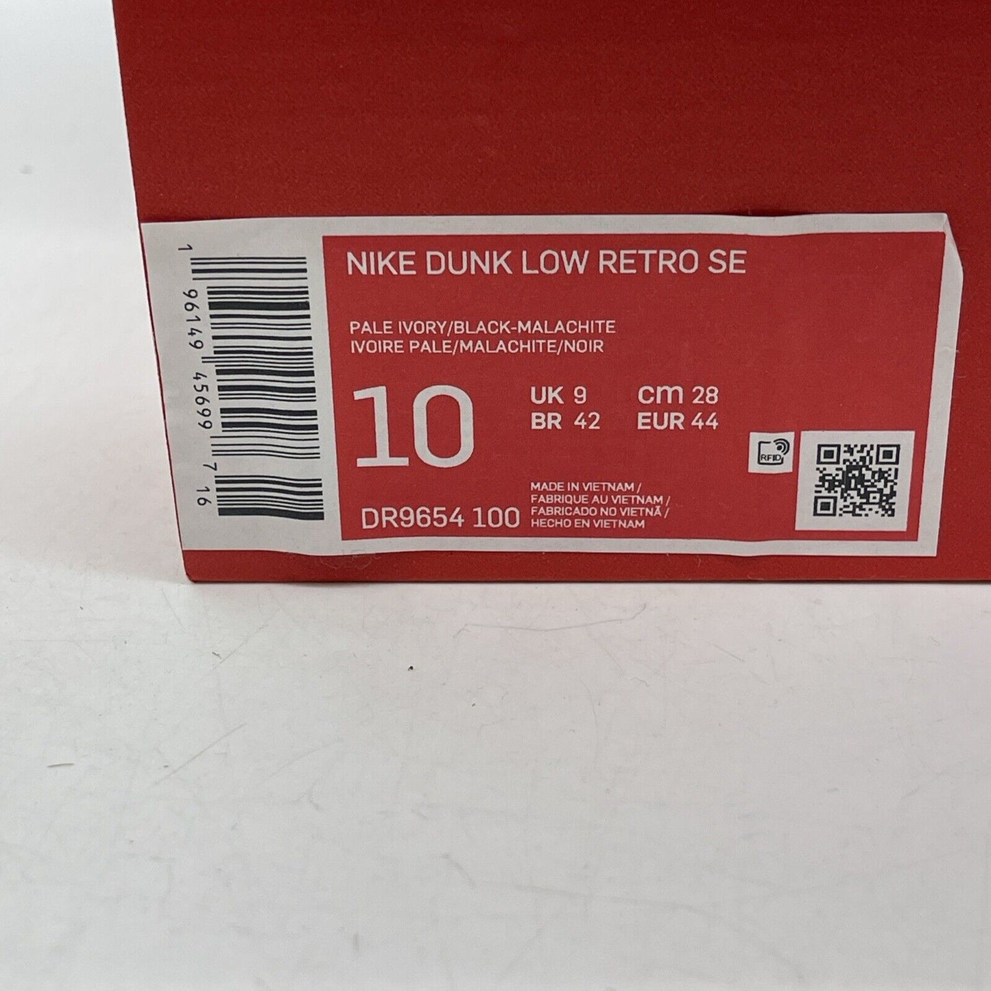 Size 10 - Nike Dunk Low SE Lottery Pack Malachite White Leather (DR9654-100)