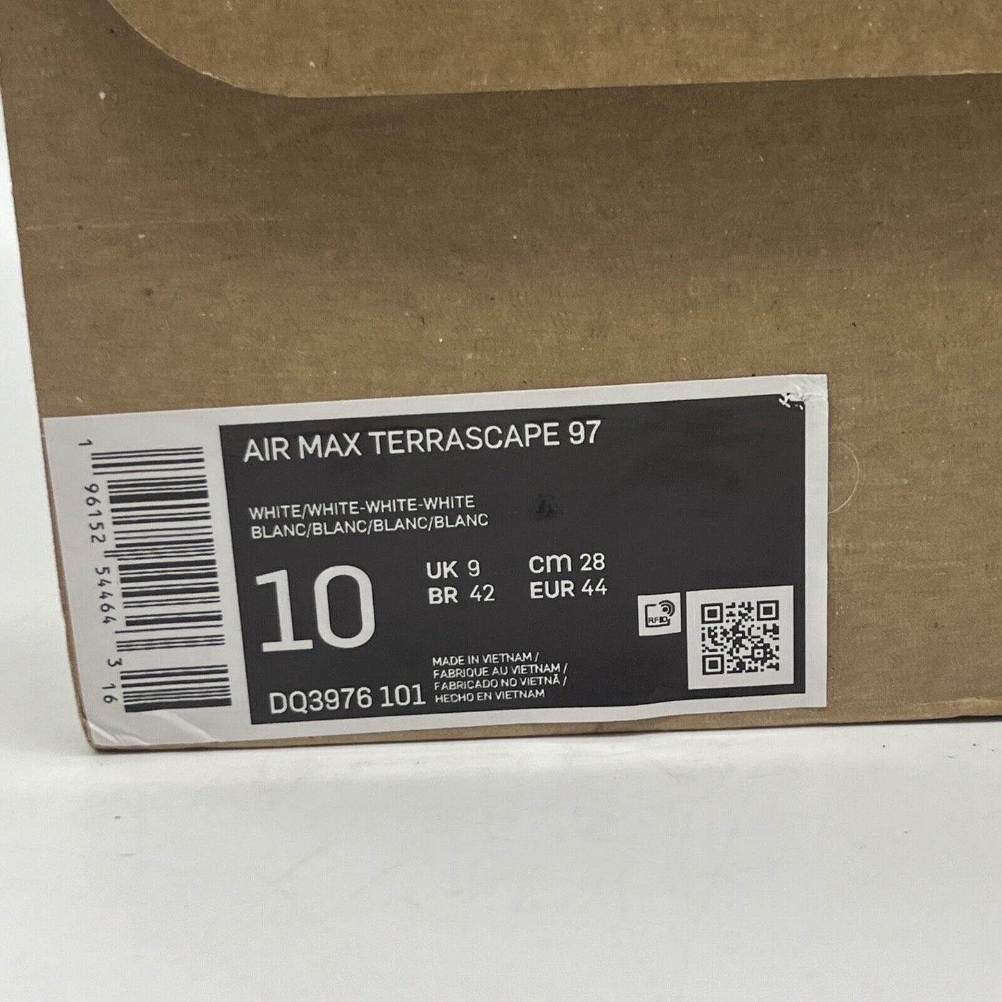 Size 10 - Nike Air Max Terrascape 97 Triple White Brand New Og All