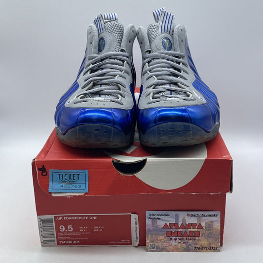 Size 9.5 - Nike Air Foamposite One Sport Royal Grey Suede Blue (314996-401)