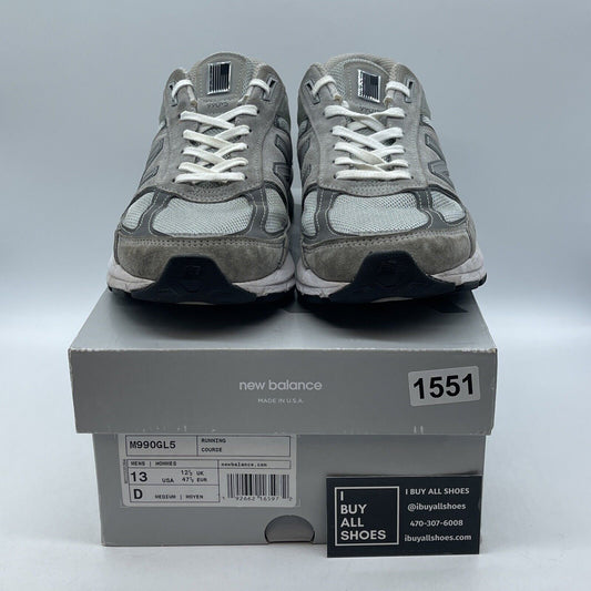 Size 13 - New Balance 990v5 Made in USA Low Castlerock Grey White (M990GL5)