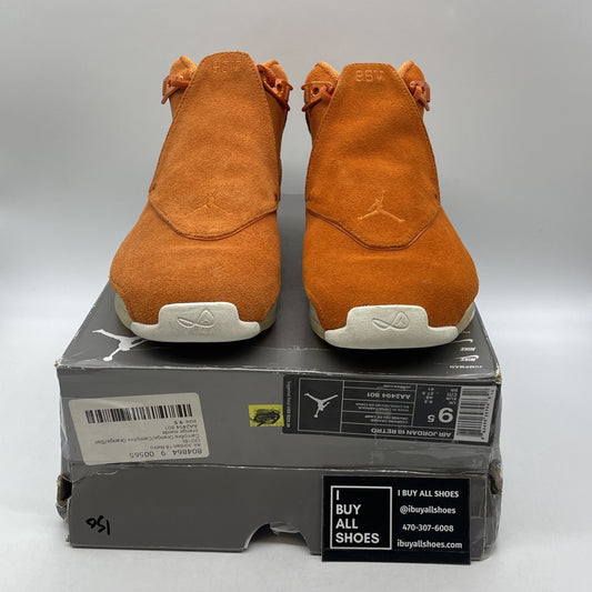 Size 9.5 - Air Jordan 18 Retro Orange Suede White (AA2494-801)