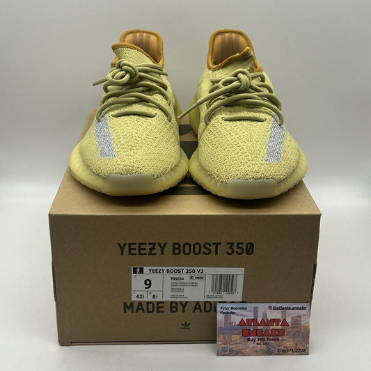 Size 9 - adidas Yeezy Boost 350 V2 Marsh Brand New Og All Yellow Grey Sneakers
