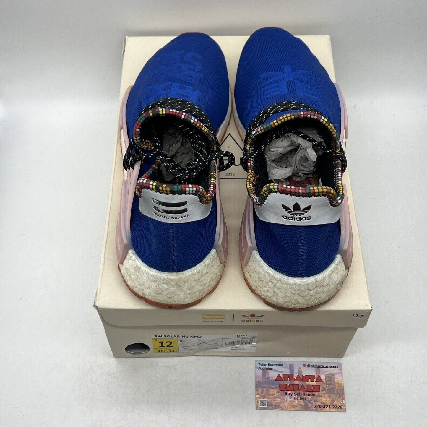Size 12 - adidas Pharrell x NMD Human Race Inspiration Pack Blue White (EE7579)