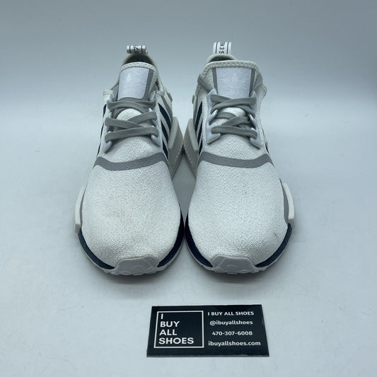 Size 7.5 - adidas NMD_R1 White Crew Navy Blue Grey White Suede (G55576)