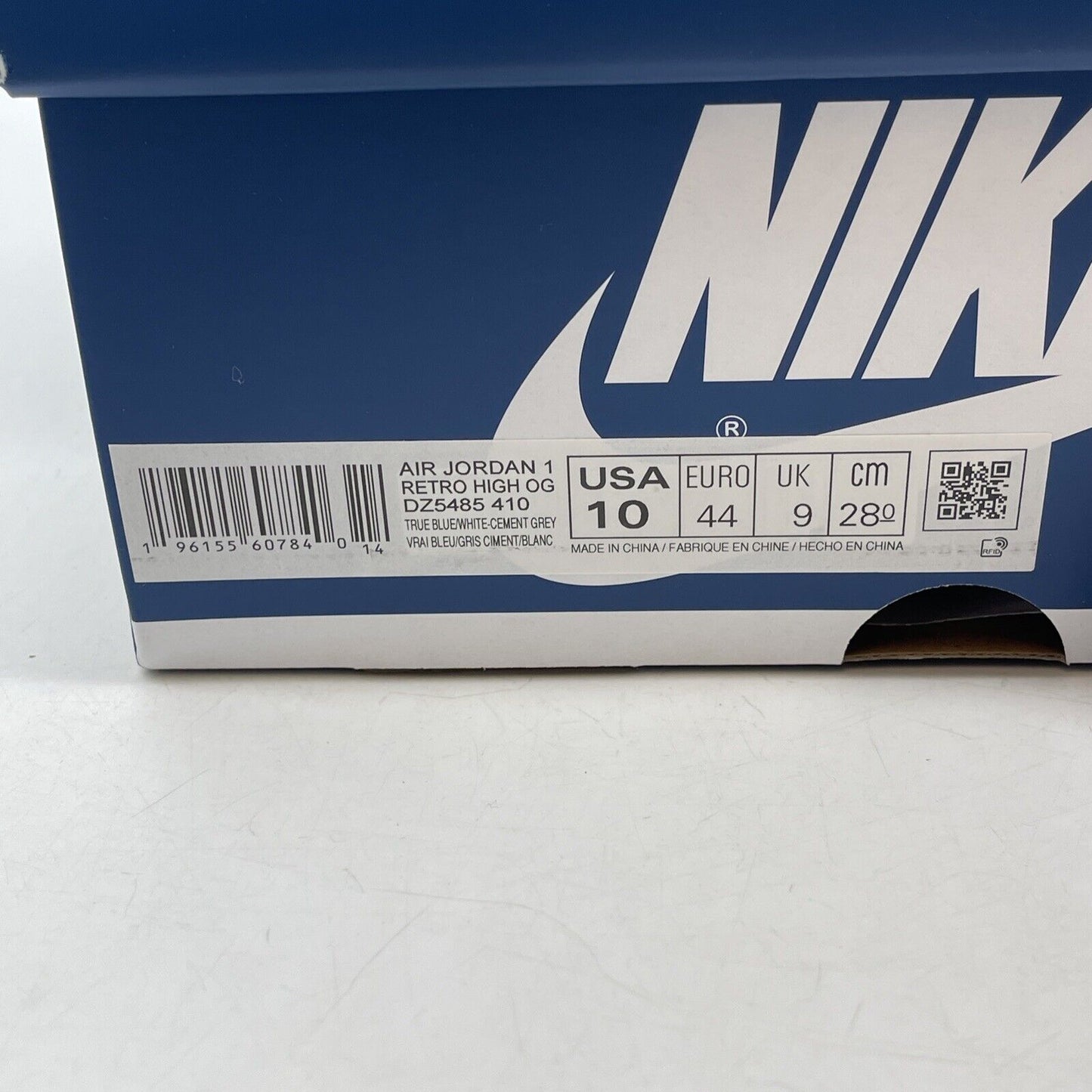 Size 10 - Jordan 1 Retro OG High True Blue White Leather (DZ5485-410)