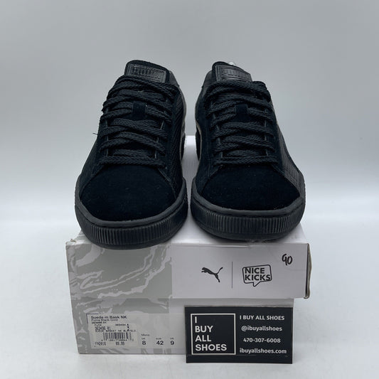 Size 9 - PUMA Nice Kicks x Suede Basket Black Gold Leather (363496-01)