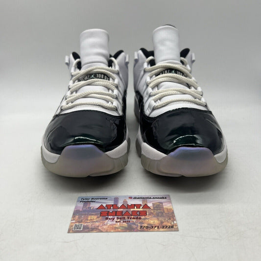 Size 10.5 - Air Jordan 11 Retro Low Emerald White Leather (528895-145)