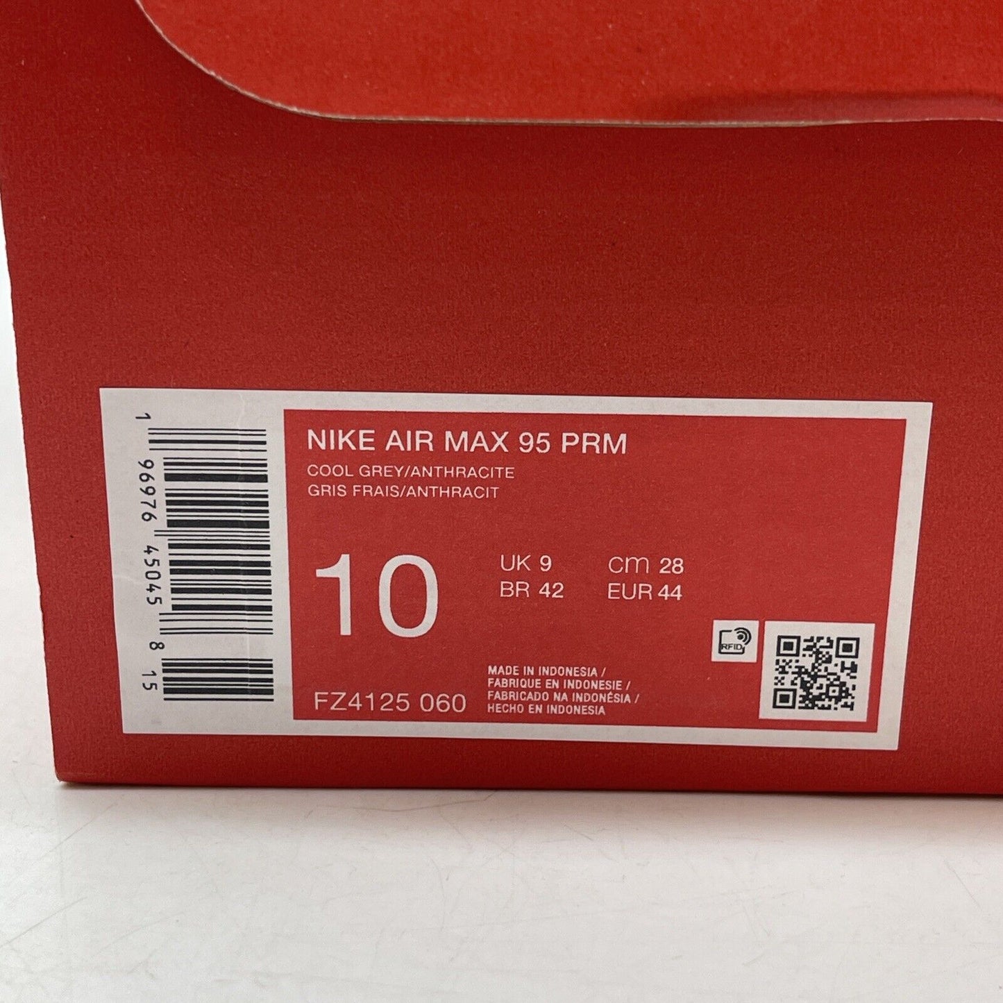 Size 10 - Nike Air Max 95 Premium Atlanta Red Orange Grey Suede (Fz4125-060)